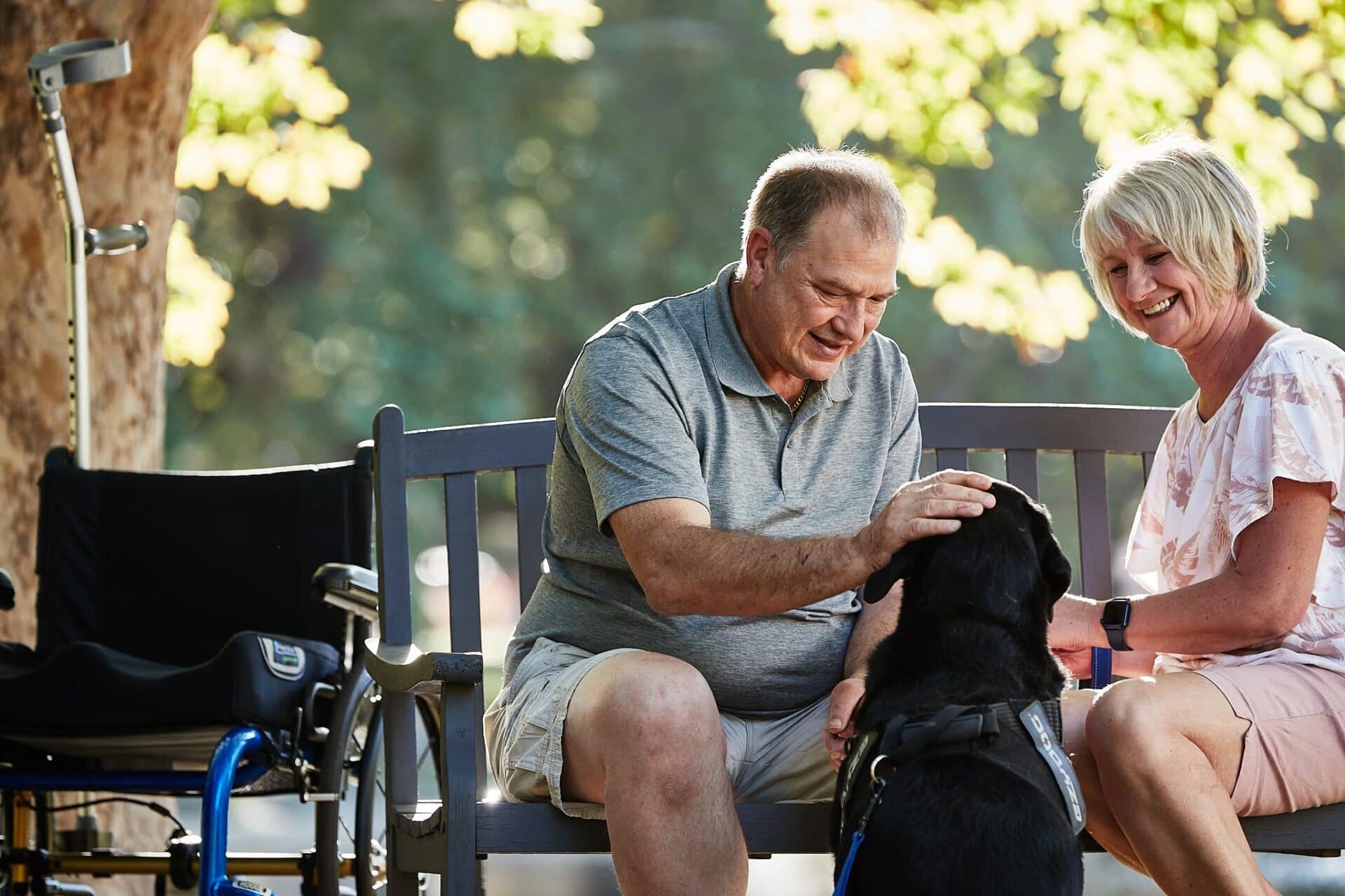 Carl with his wife and Labrador