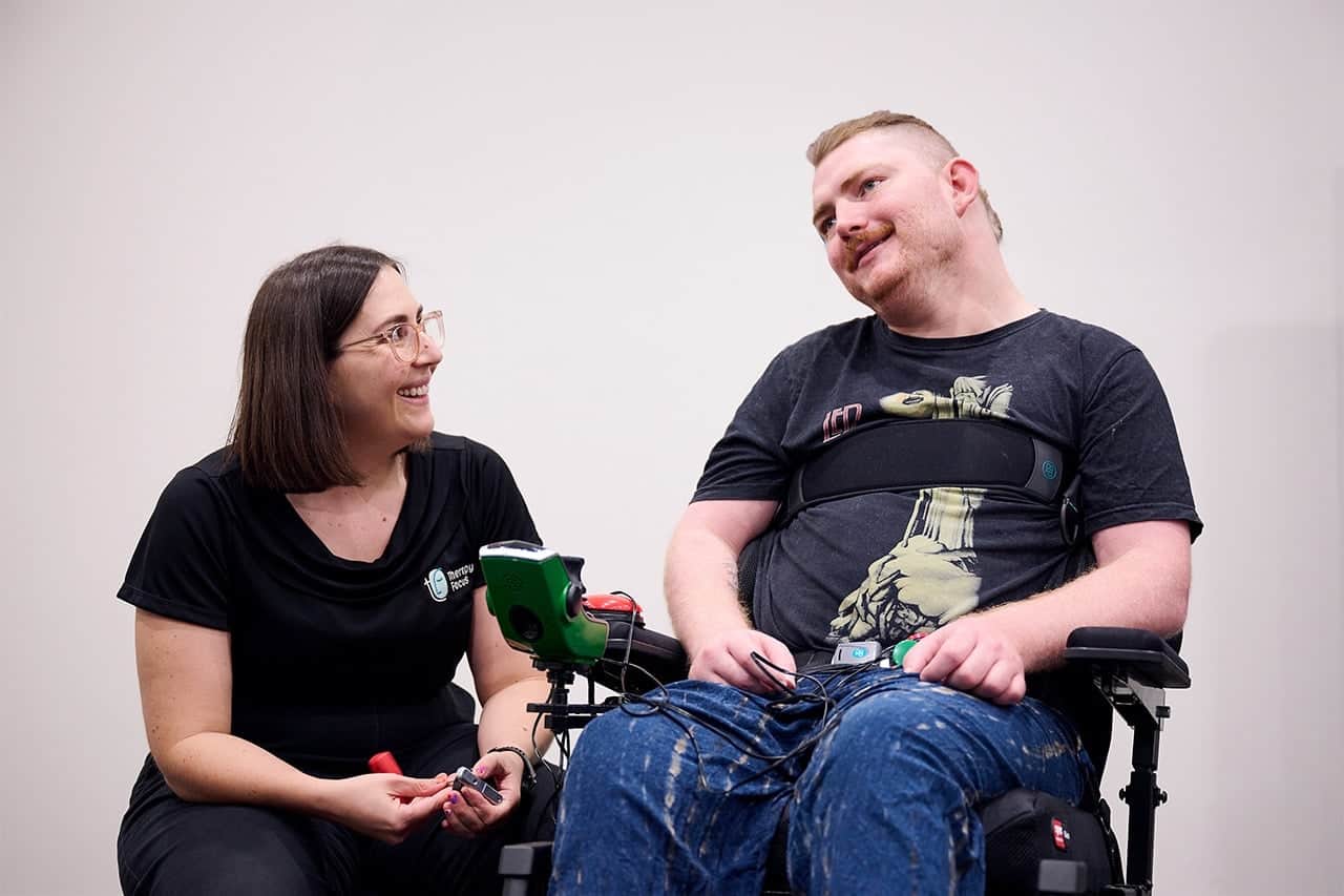 Jake with Senior Assistive Technology Consultant, Carla Berlingeri